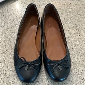 Coach Women's Black Leather Ballet Flats